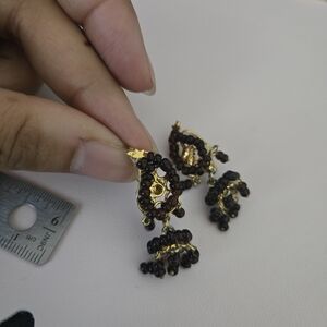 Gold-Tone Brown Beaded Jhumka Earrings - Women's Jewelry